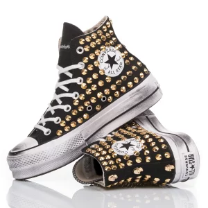 Converse Platform Black Gold Nieten