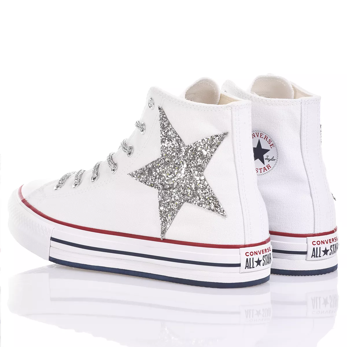 Converse Platform Eva White Stars  Paillettes