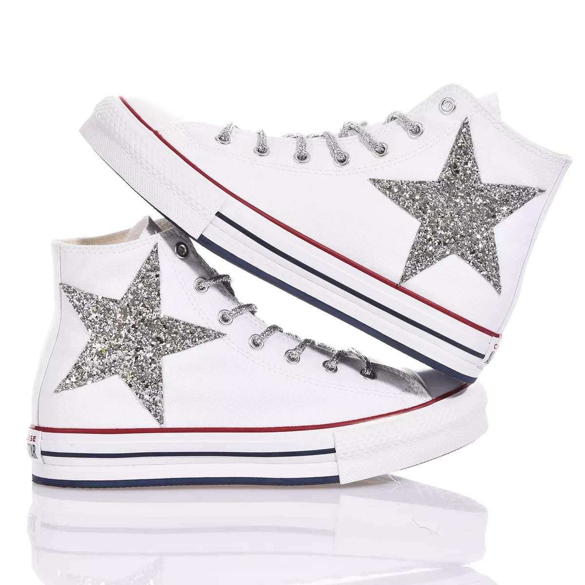 Converse Platform Eva White Stars  Paillettes