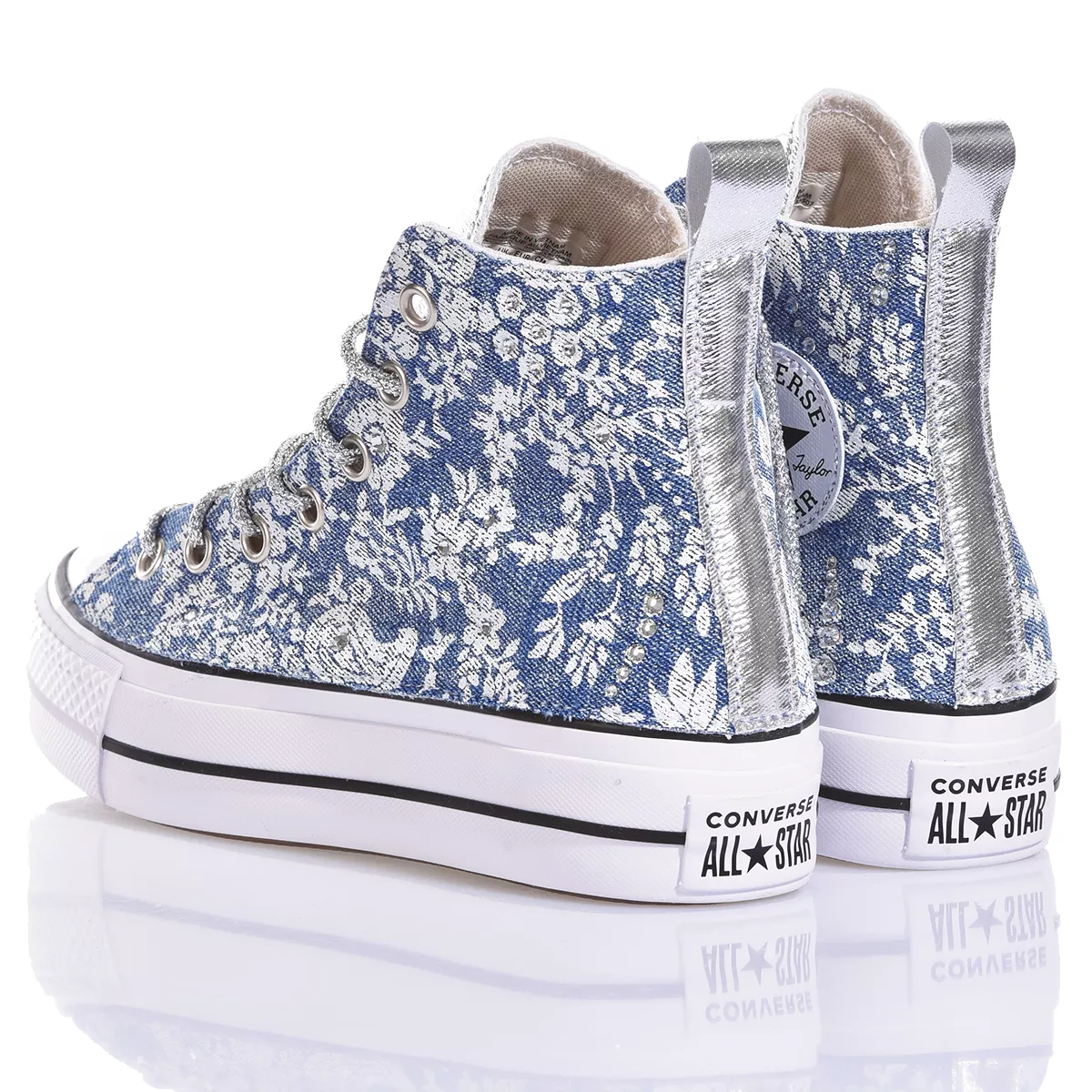 Converse Platform Flower Jeans Plateforme Special, Swarovski