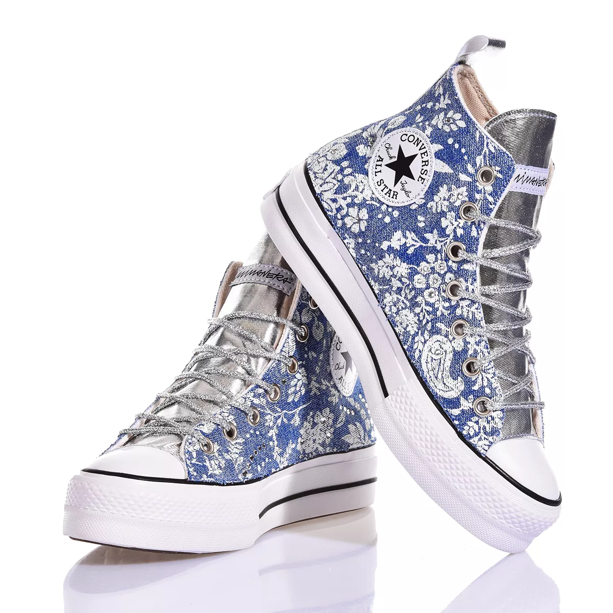 Converse Platform Flower Jeans High Top Special, Swarovski