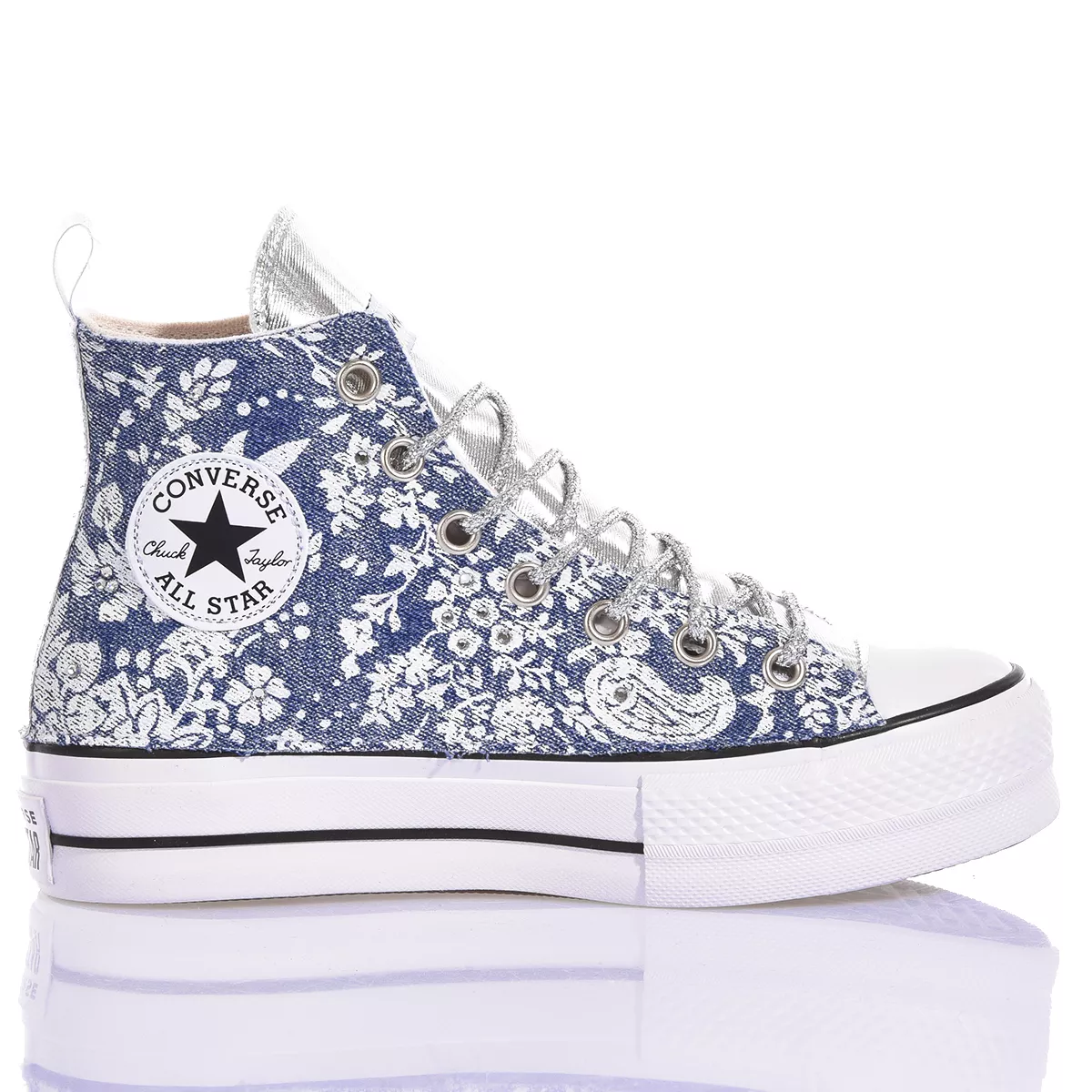 Converse Platform Flower Jeans Plateforme Special, Swarovski