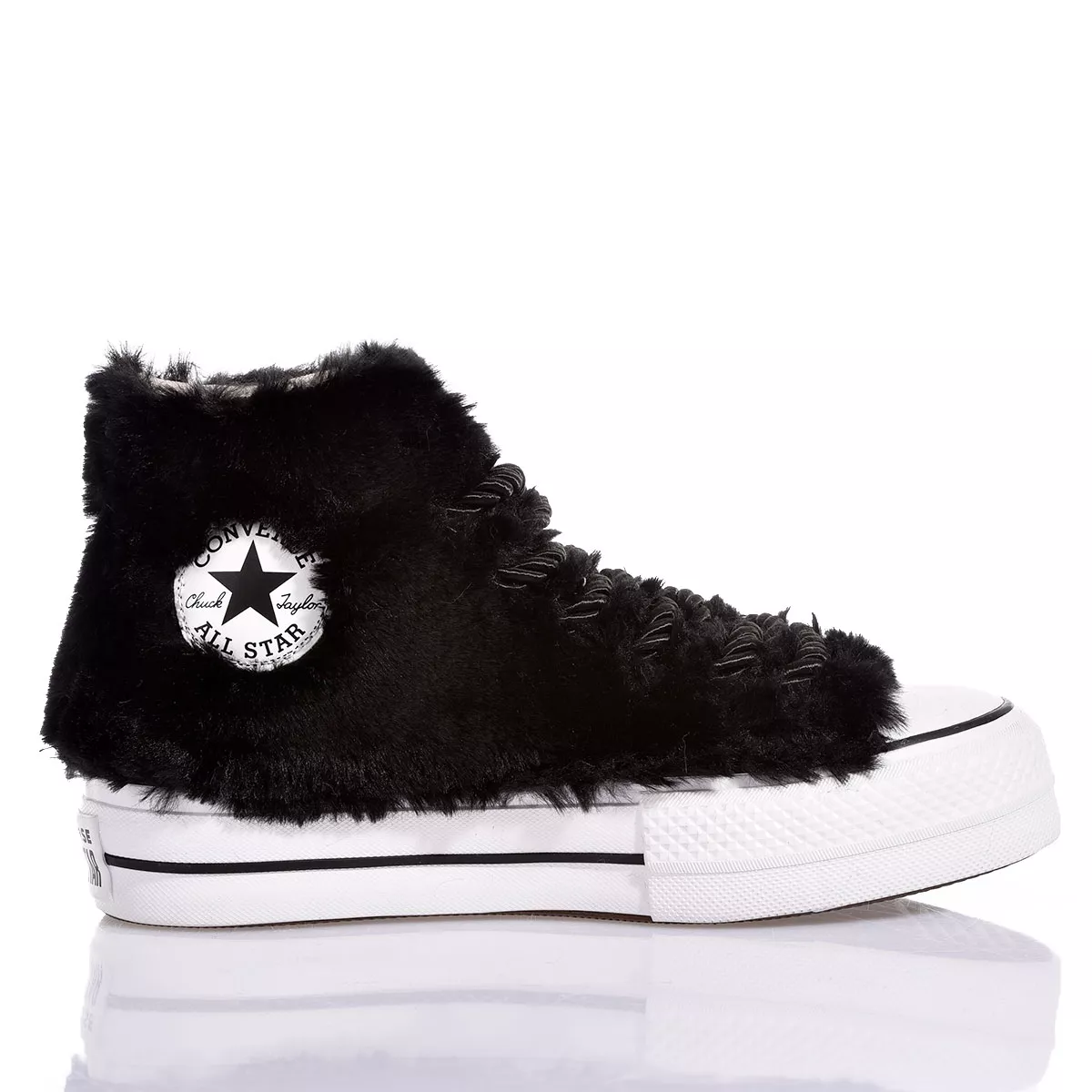 Converse Platform Fluffy Black Plataforma Special