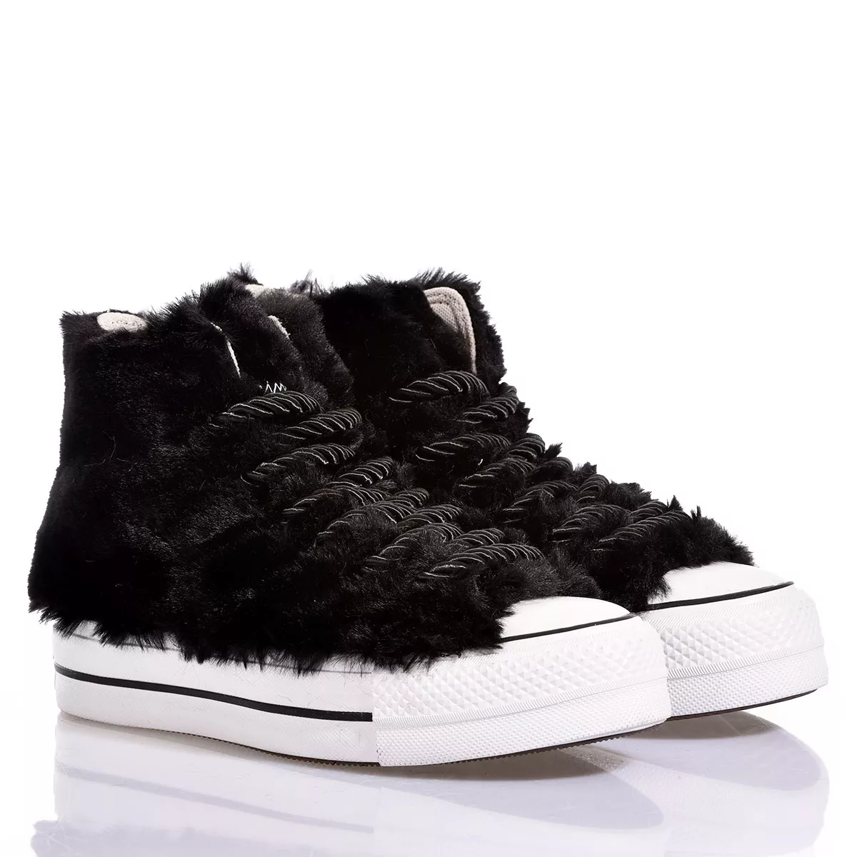 Converse Platform Fluffy Black High Top Special