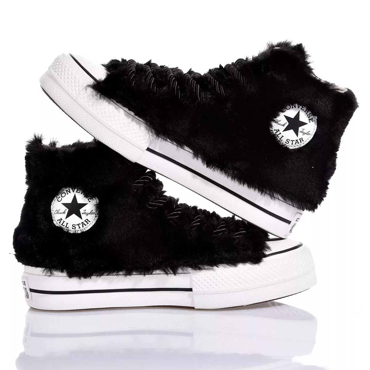 Converse Platform Fluffy Black Plateau Special