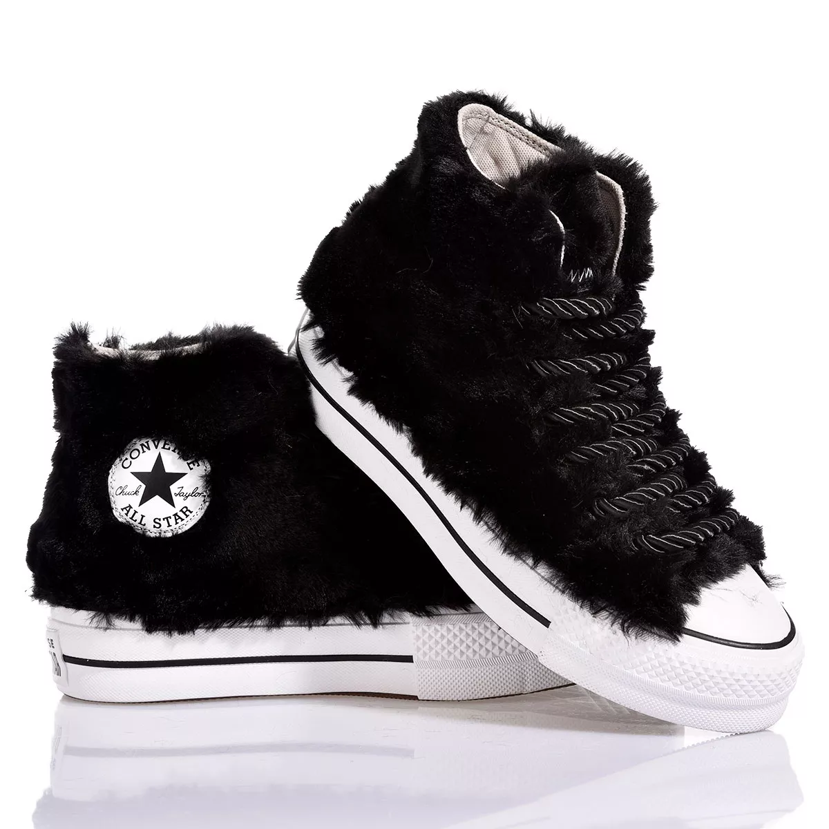 Converse Platform Fluffy Black High Top Special