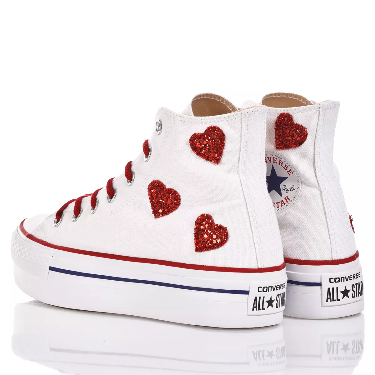 Converse Platform Hearts  Glitzer