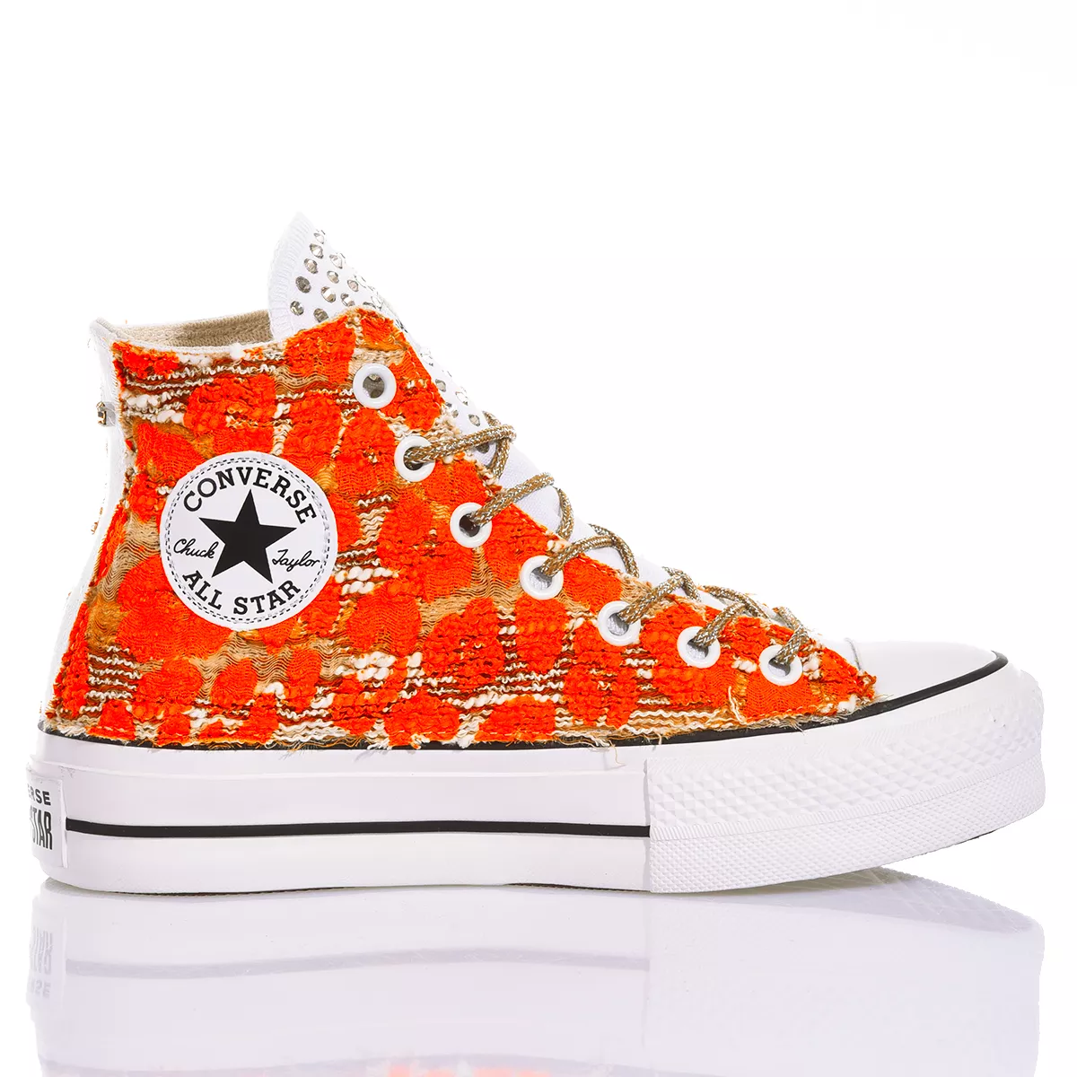 Converse Platform Orange Leo Plateforme Animalier, Special, Swarovski