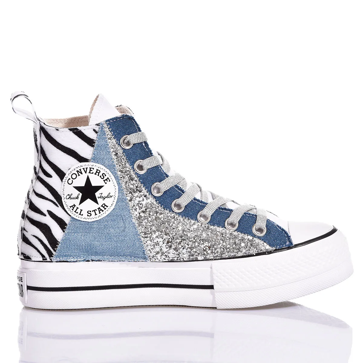 Converse Platform Zebra Lace Platform Animalier, Glitter