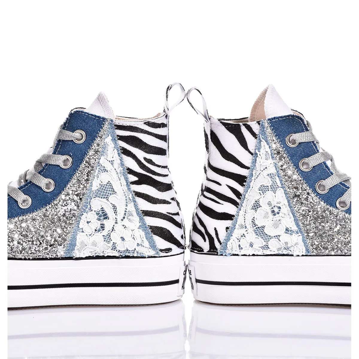 Converse Platform Zebra Lace Platform Animalier, Glitter