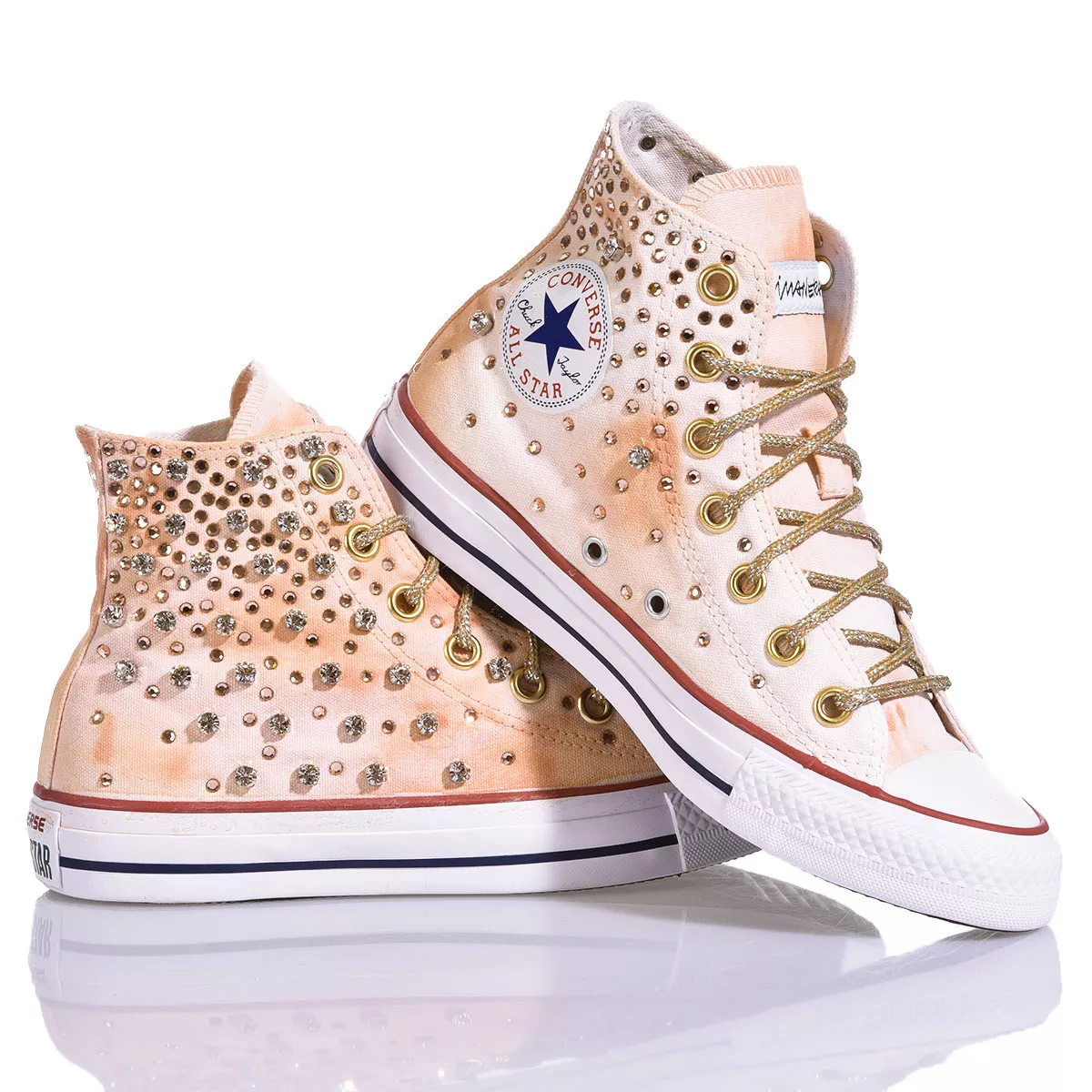 Converse Precious Peach Chuck Taylor Hi Washed-out, Swarovski