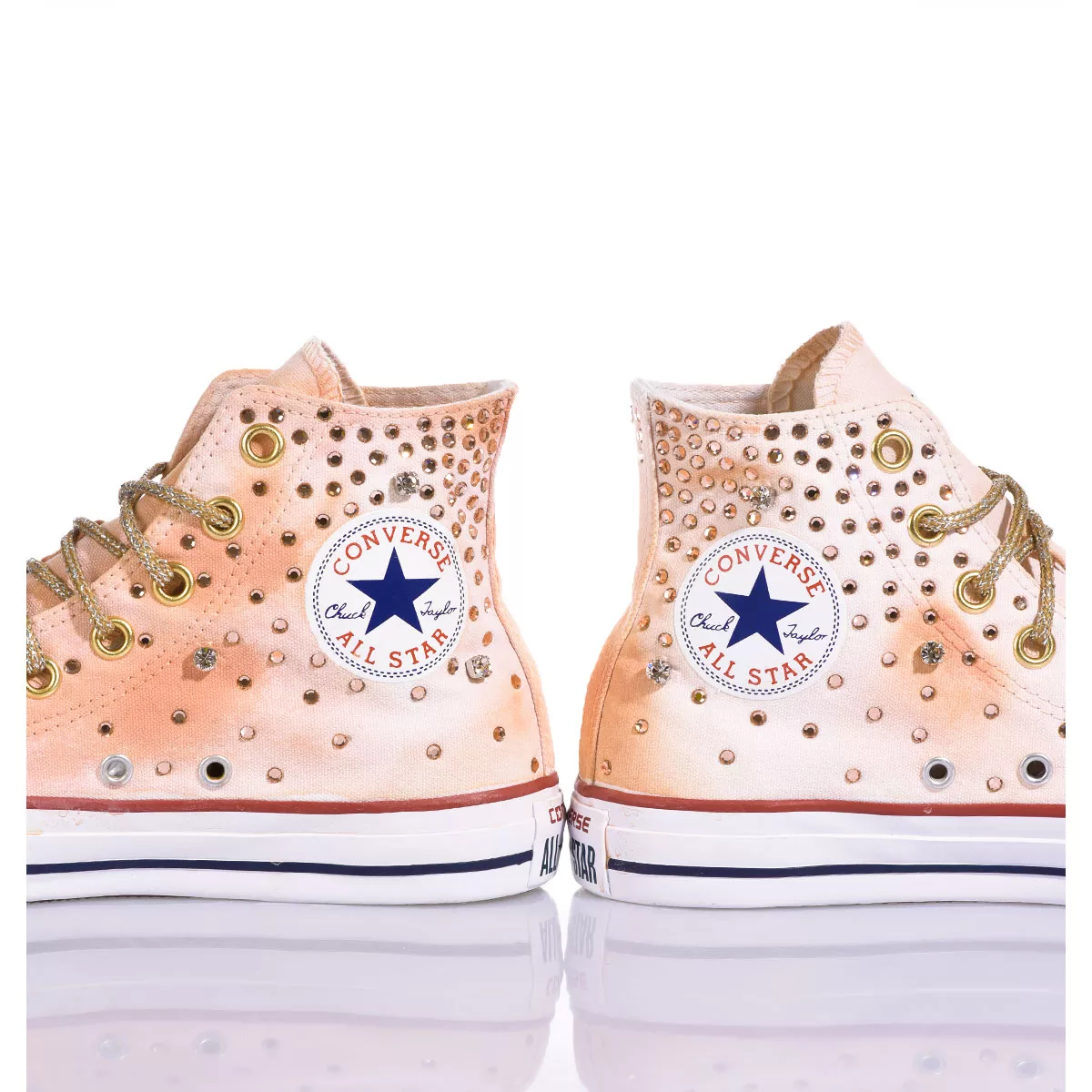 Converse Precious Peach Chuck Taylor High Top Washed-out, Swarovski