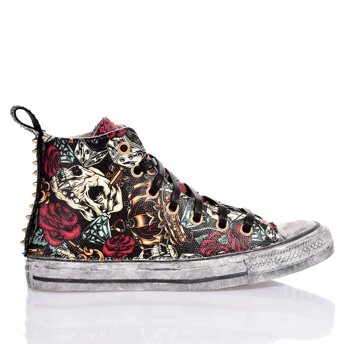 Converse Red Skull Chuck Taylor Hi Animalier, Studs