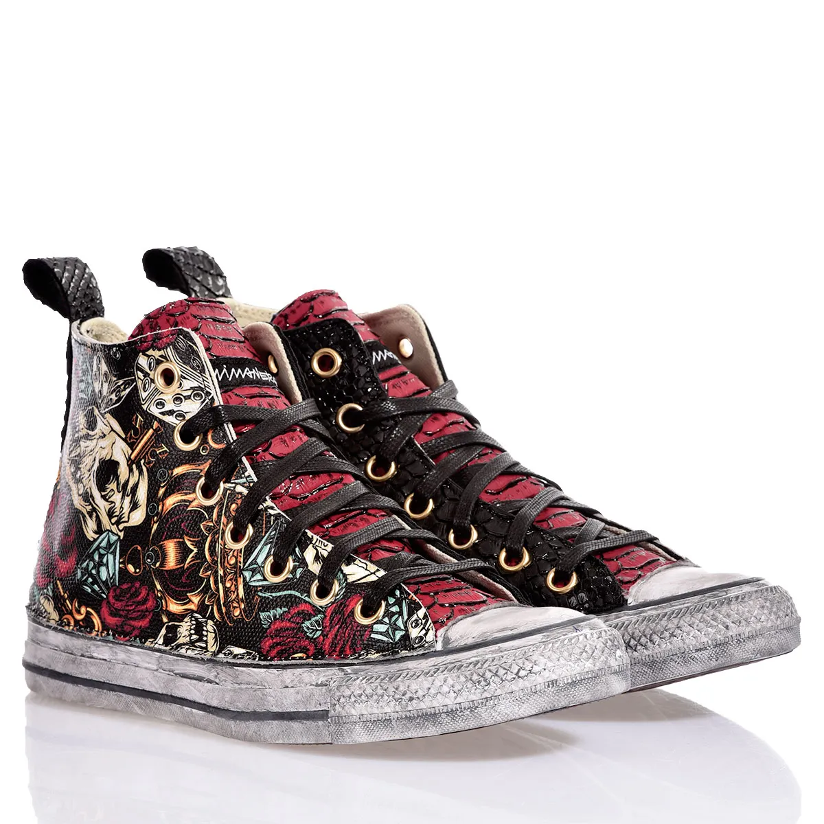 Converse Red Skull Chuck Taylor Hi Animalier, Studs