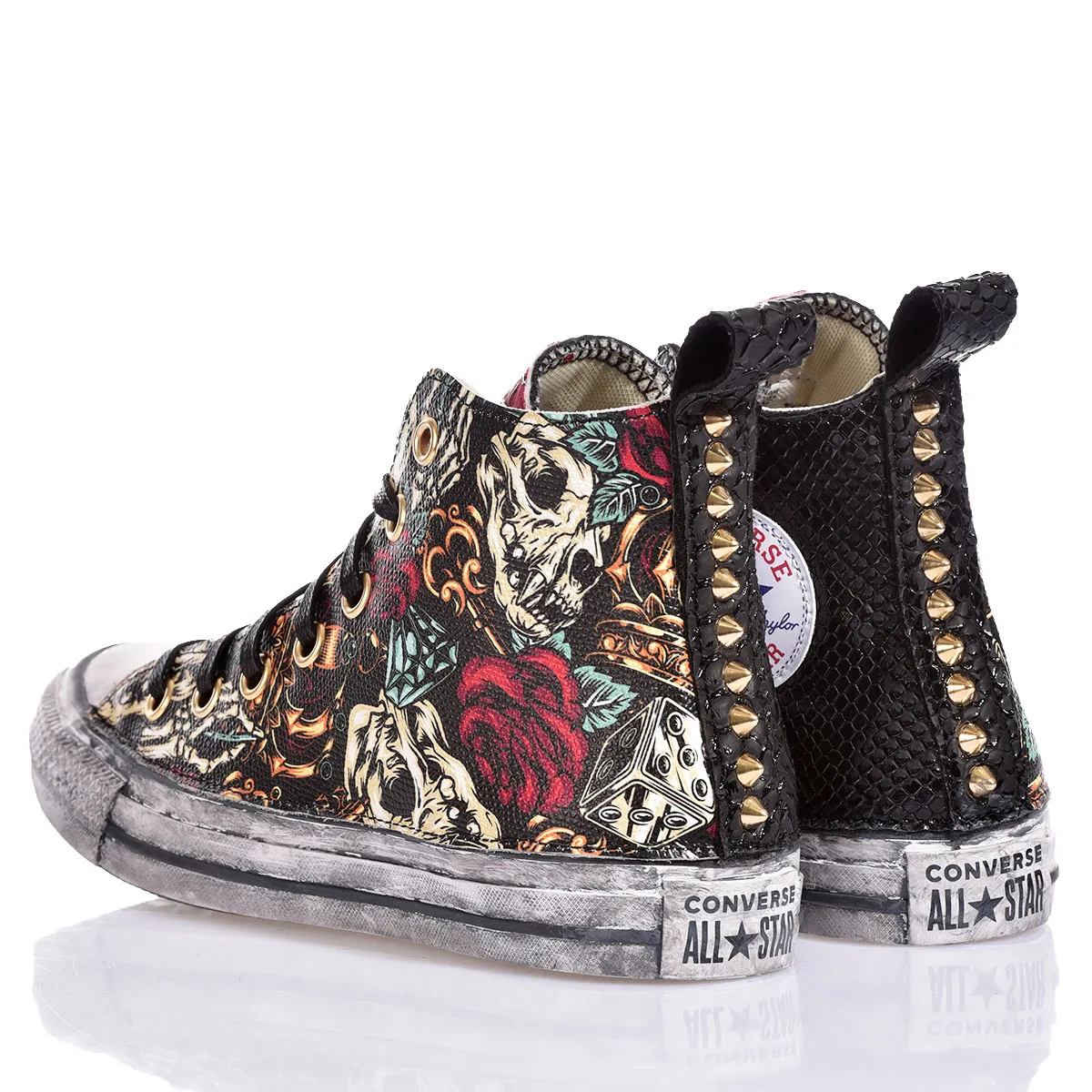 Converse Red Skull Chuck Taylor Hi Animalier, Studs