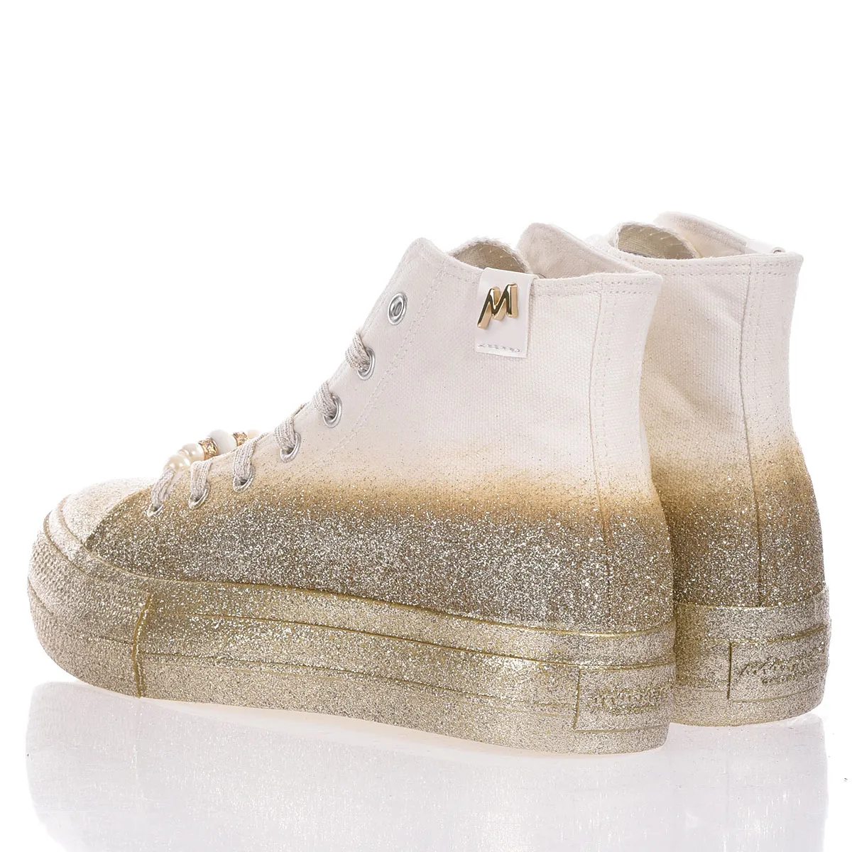 Mimanera Airlines Platform Gold Glittery Airlines Platform Glitter