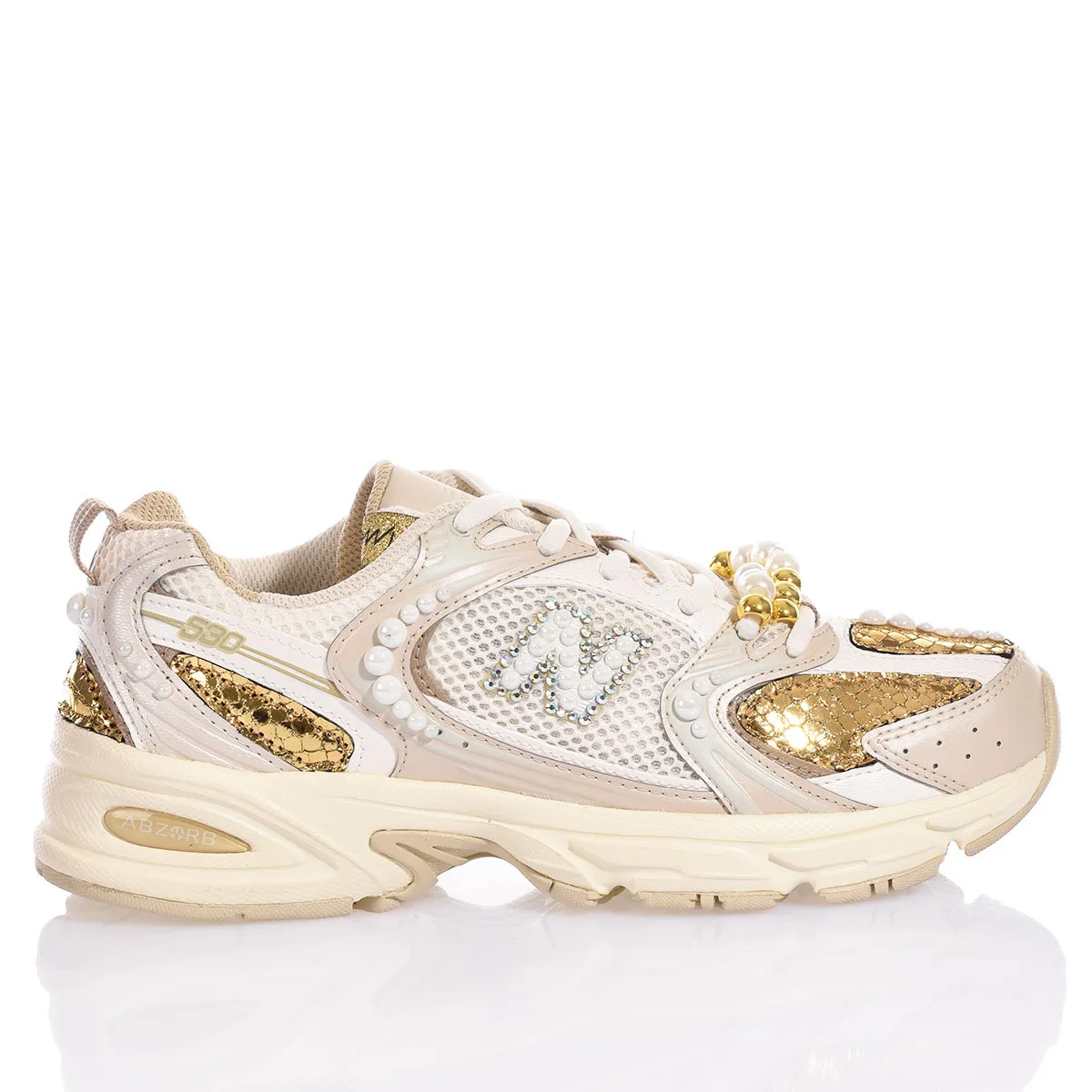 New Balance 530 Gold Cream 530 Animalier, Special, Swarovski