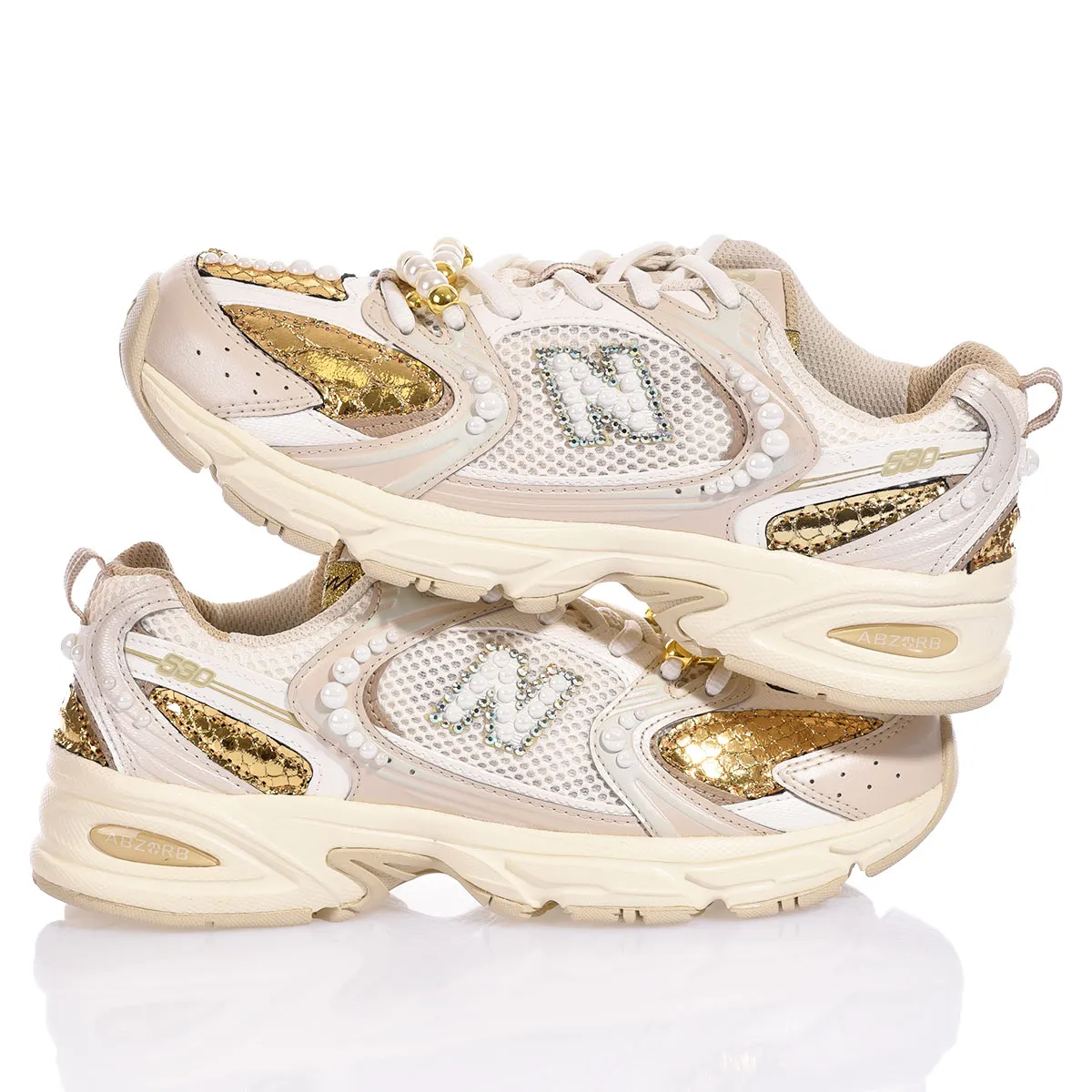 New Balance 530 Gold Cream 530 Animalier, Special, Swarovski