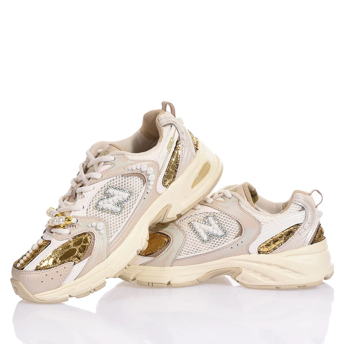 New Balance 530 Gold Cream 530 Animalier, Special, Swarovski