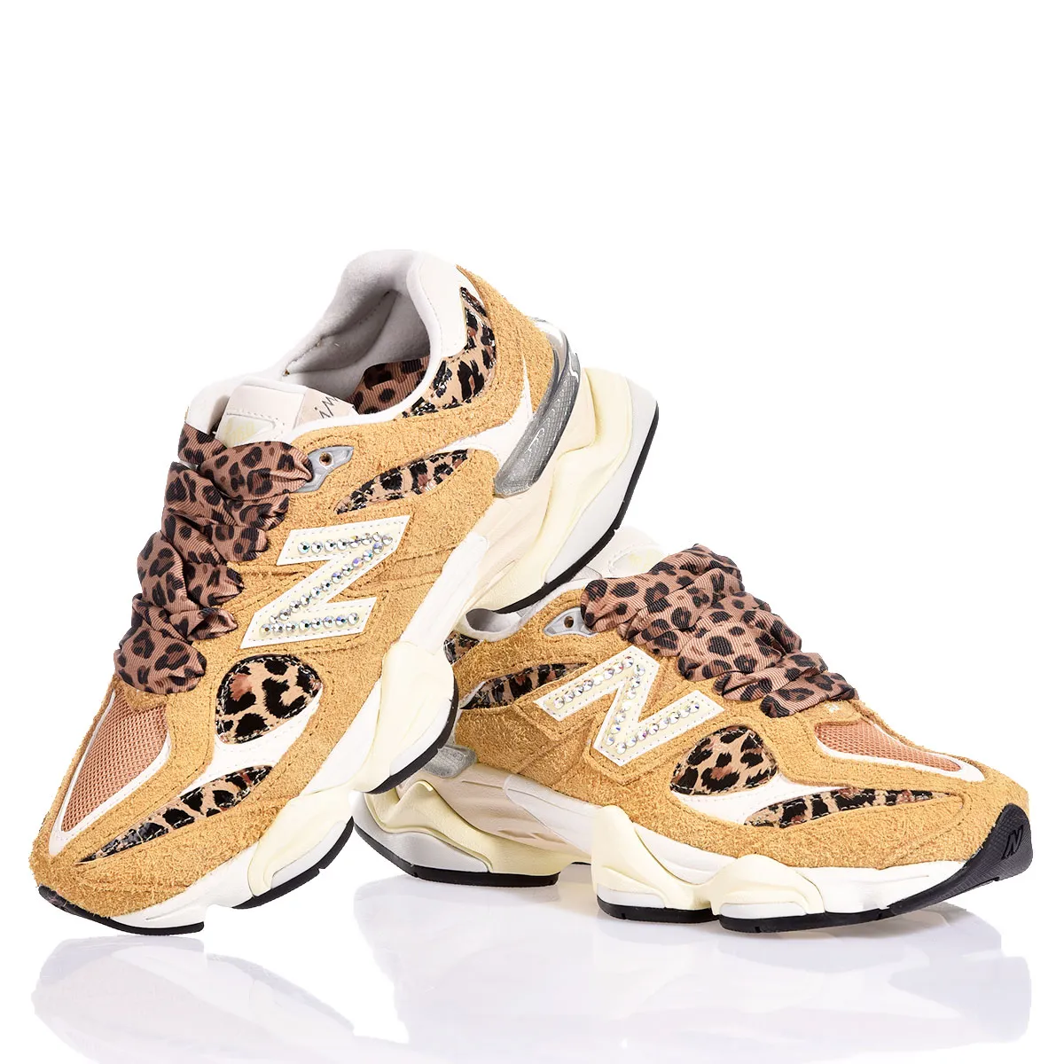 New Balance 9060 Leo Saffron 9060 Animalier, Special, Swarovski