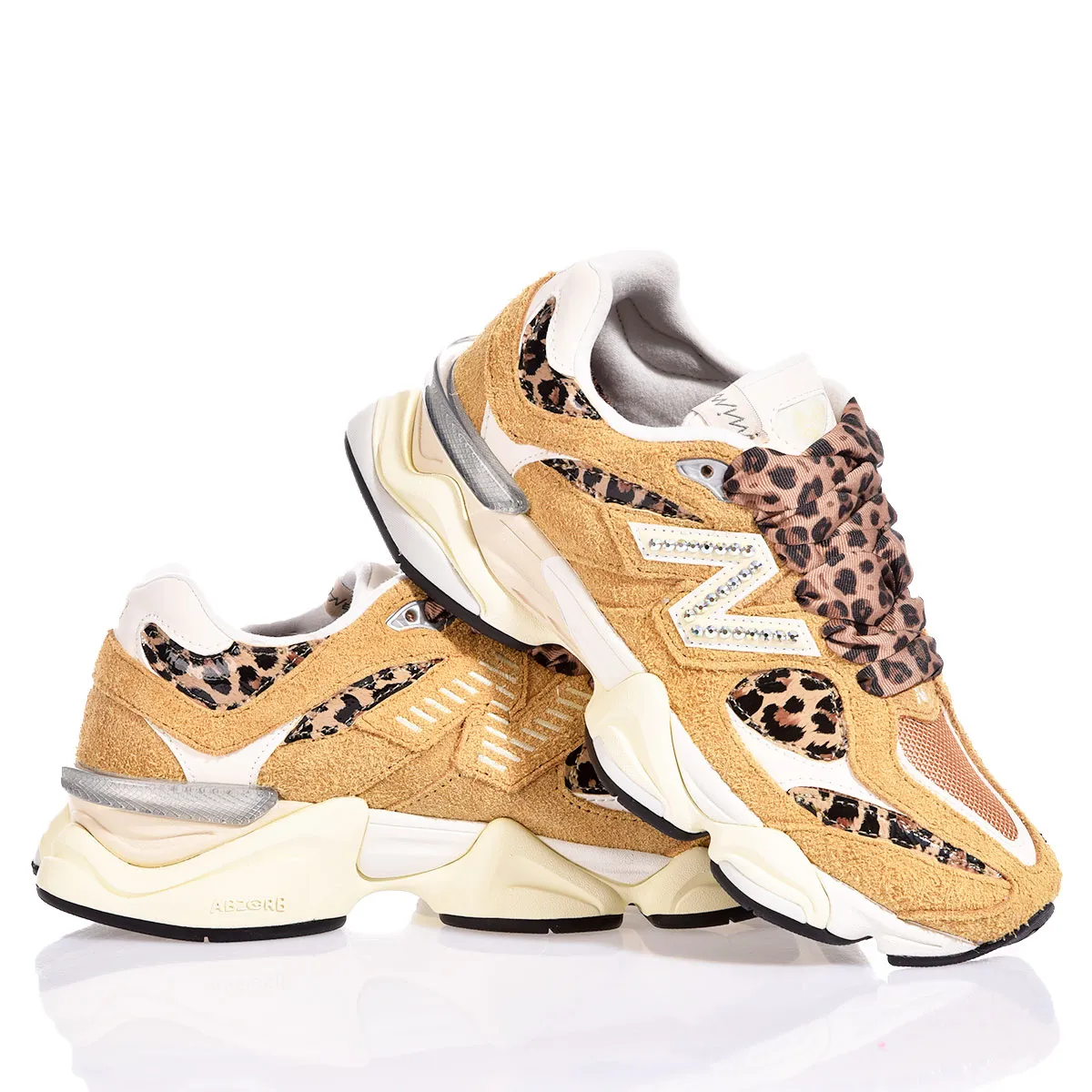 New Balance 9060 Leo Saffron 9060 Animalier, Special, Swarovski