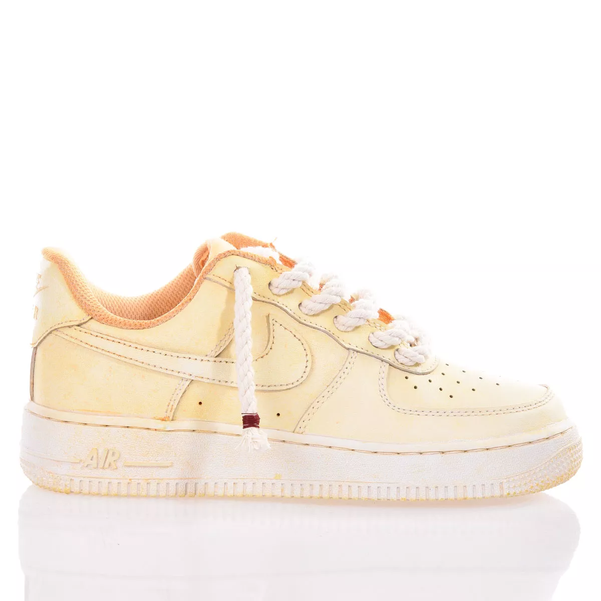 Nike Air Force 1 Gialle con lacci in corda