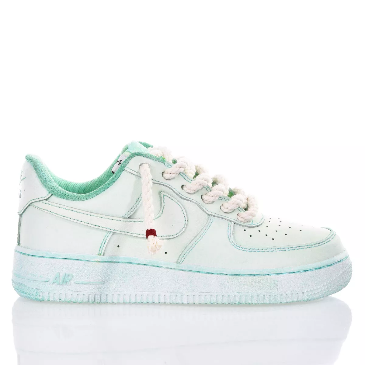 Nike Air Force 1 Low With Black Rope Laces White UNISEX Custom