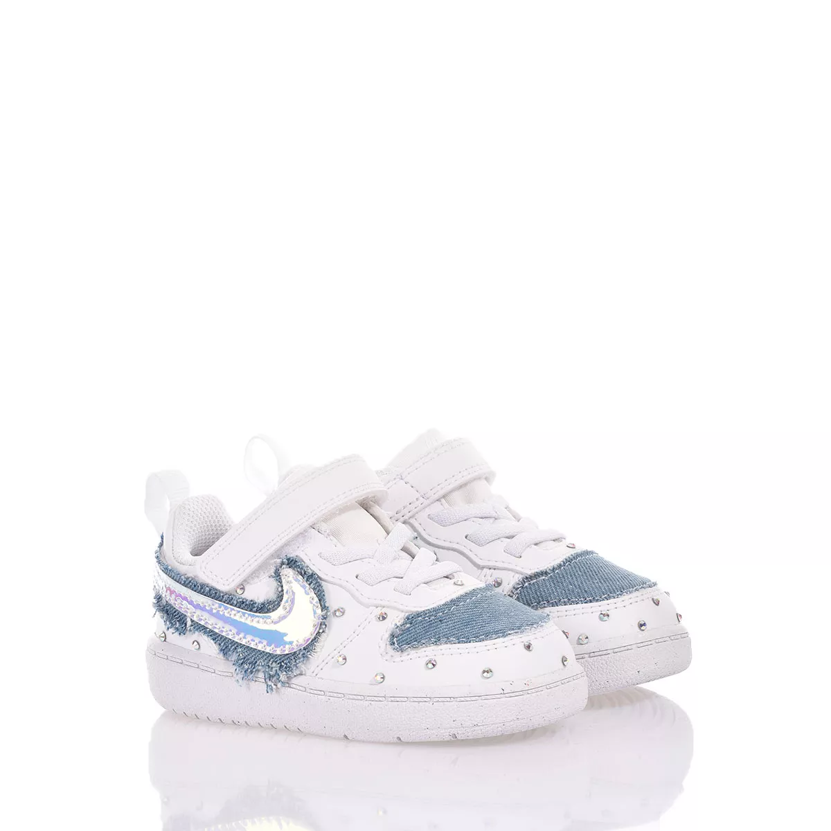 Nike Baby Denim Blue Rain Court Vision Special, Swarovski