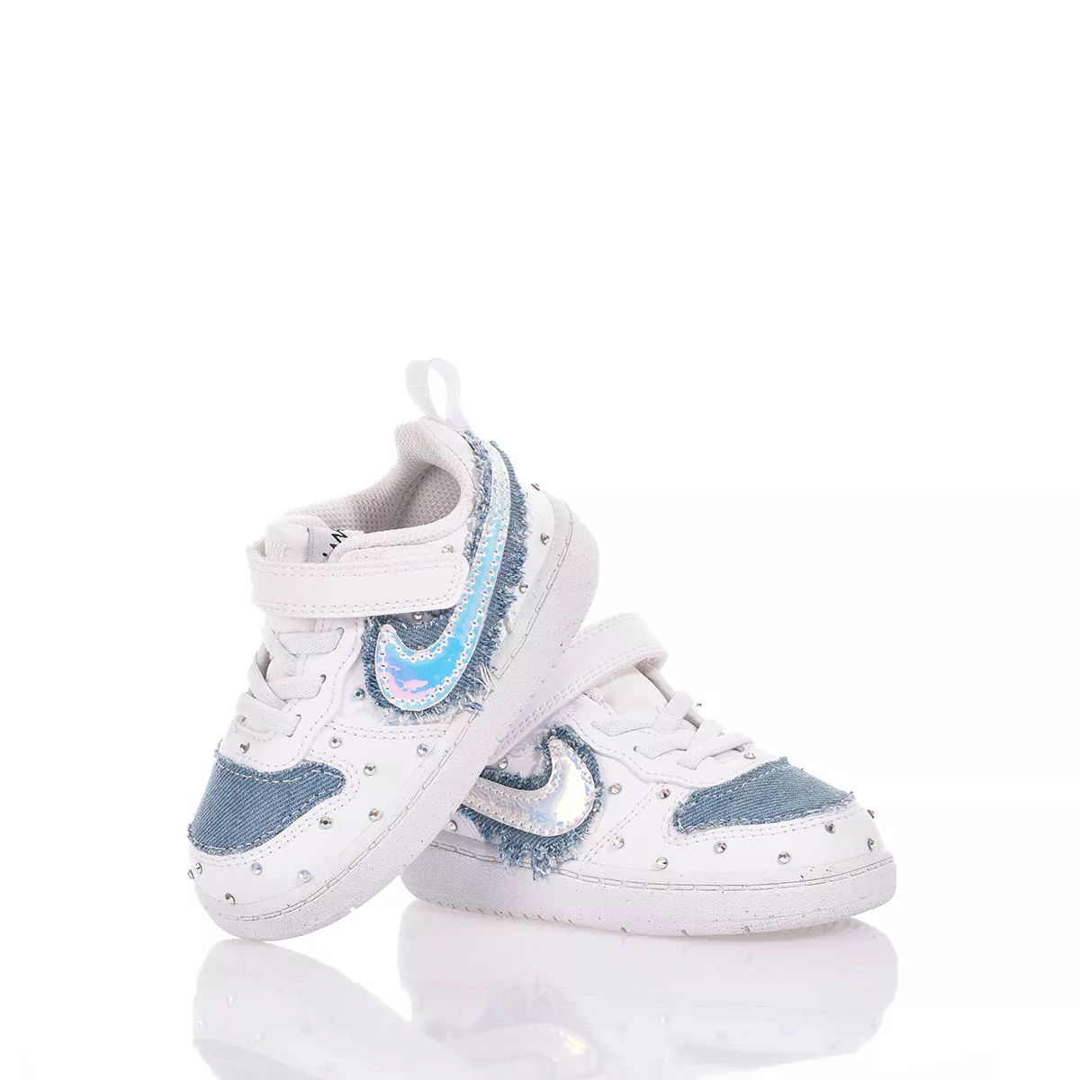 Nike Baby Denim Blue Rain Court Vision Special, Swarovski