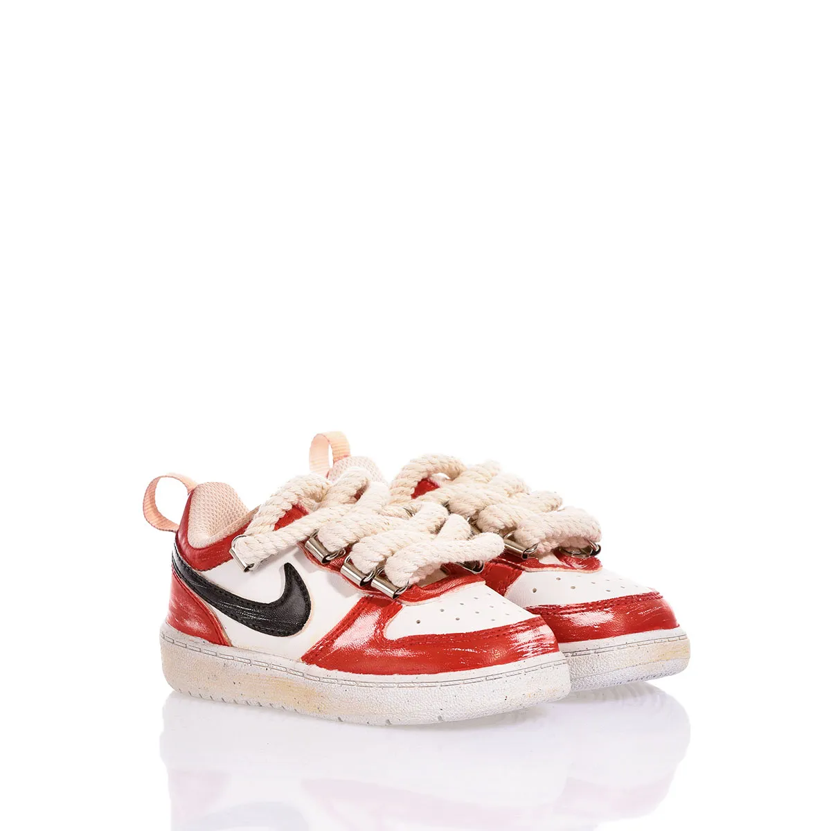 Nike Baby Red Vintage Court Vision Painted