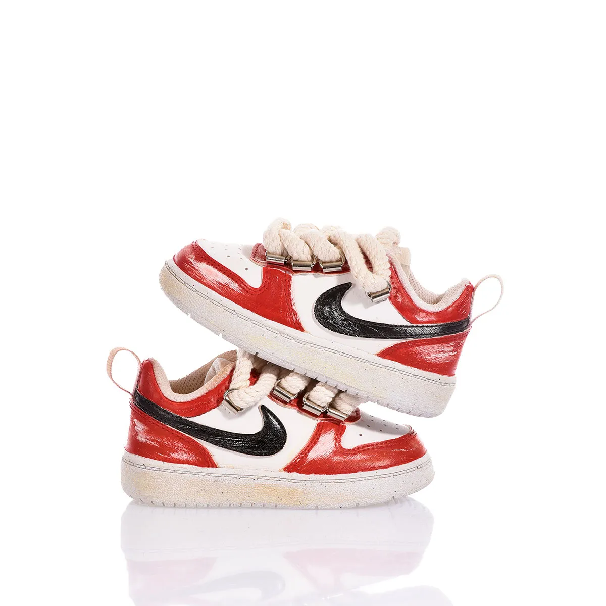 Nike Baby Red Vintage Court Vision Painted