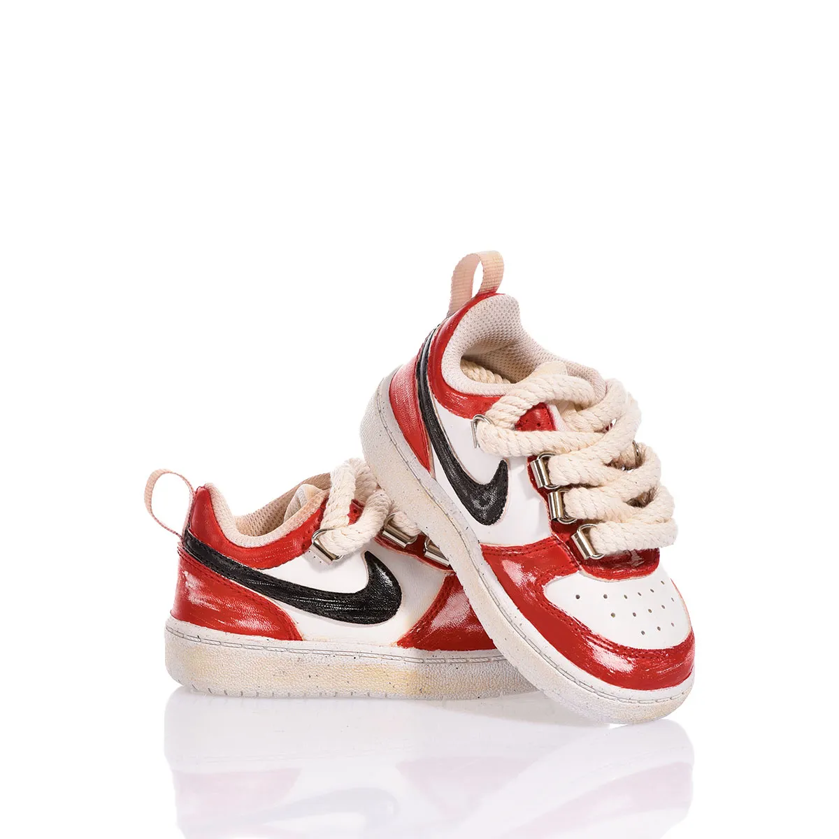 Nike Baby Red Vintage Court Vision Painted