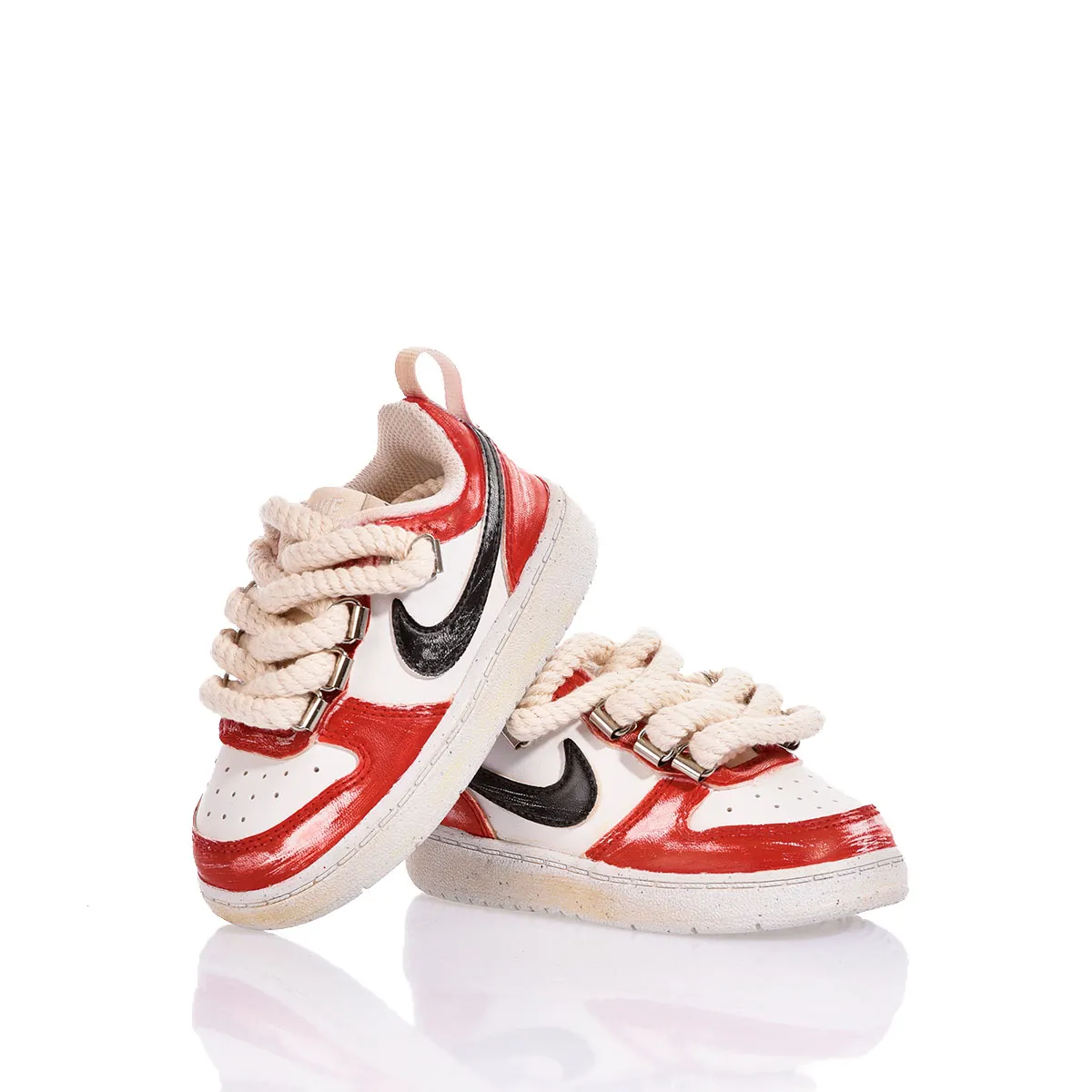 Nike Baby Red Vintage Court Vision Painted