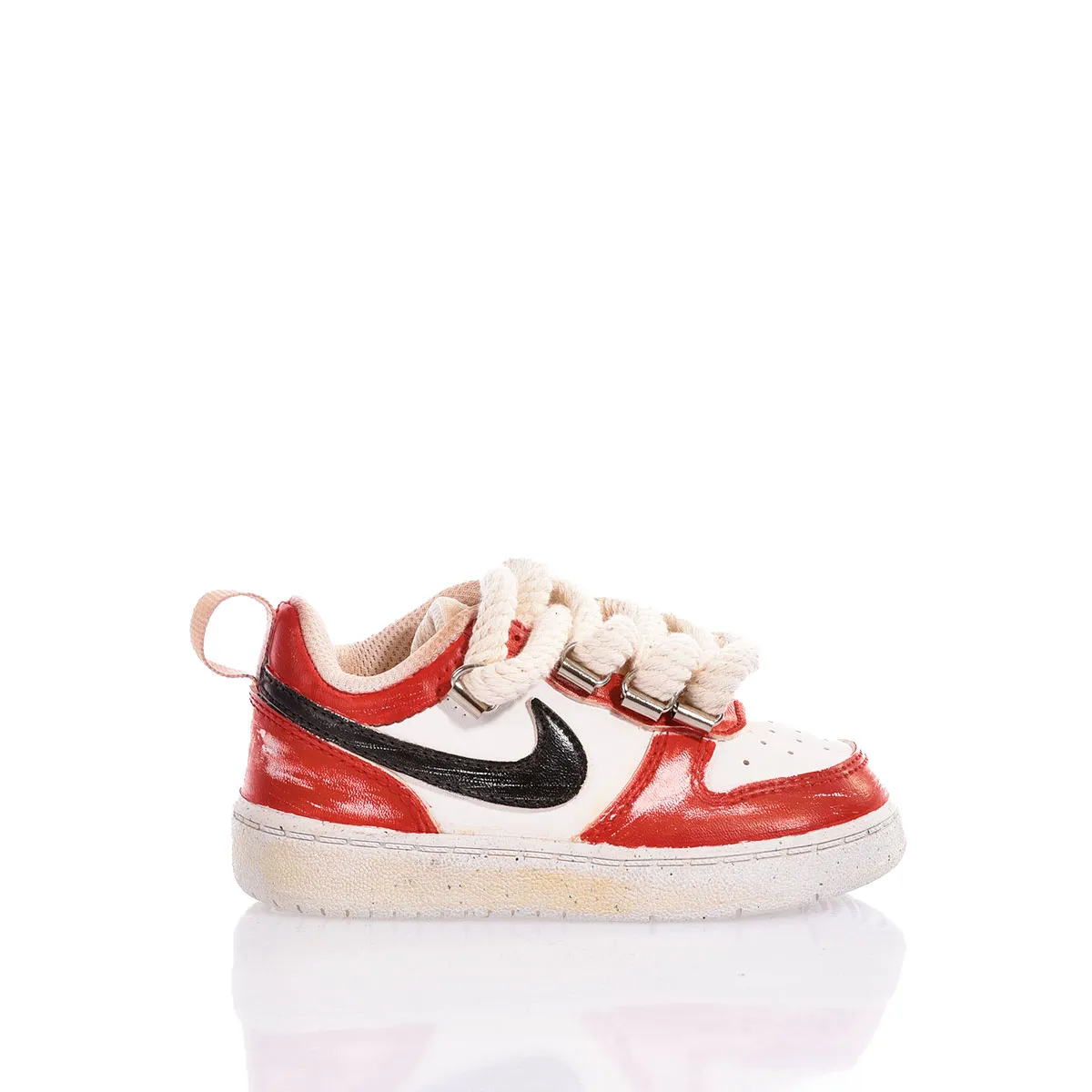 Nike Baby Red Vintage Court Vision Painted