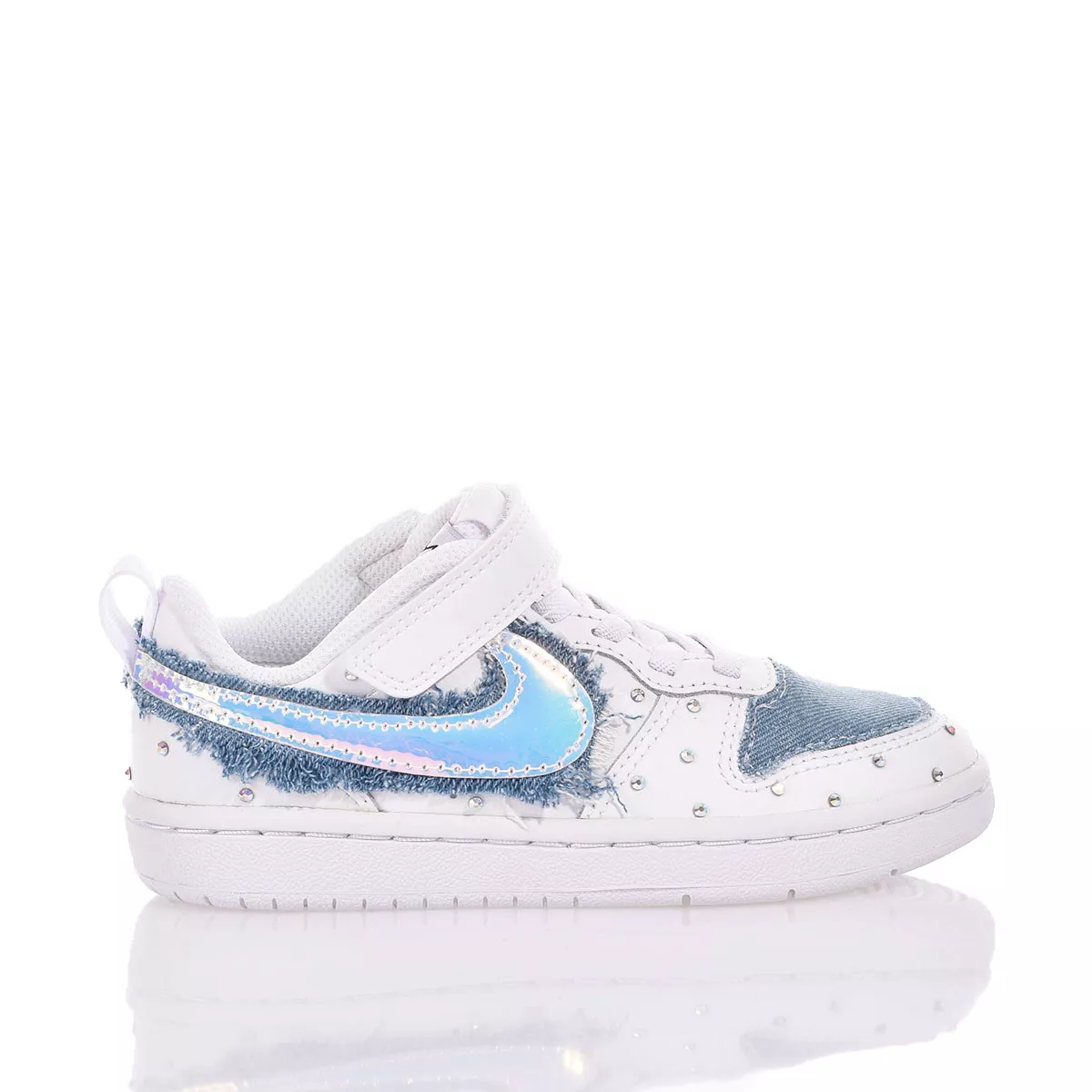 Nike Junior Denim Blue Rain Court Vision Special, Swarovski