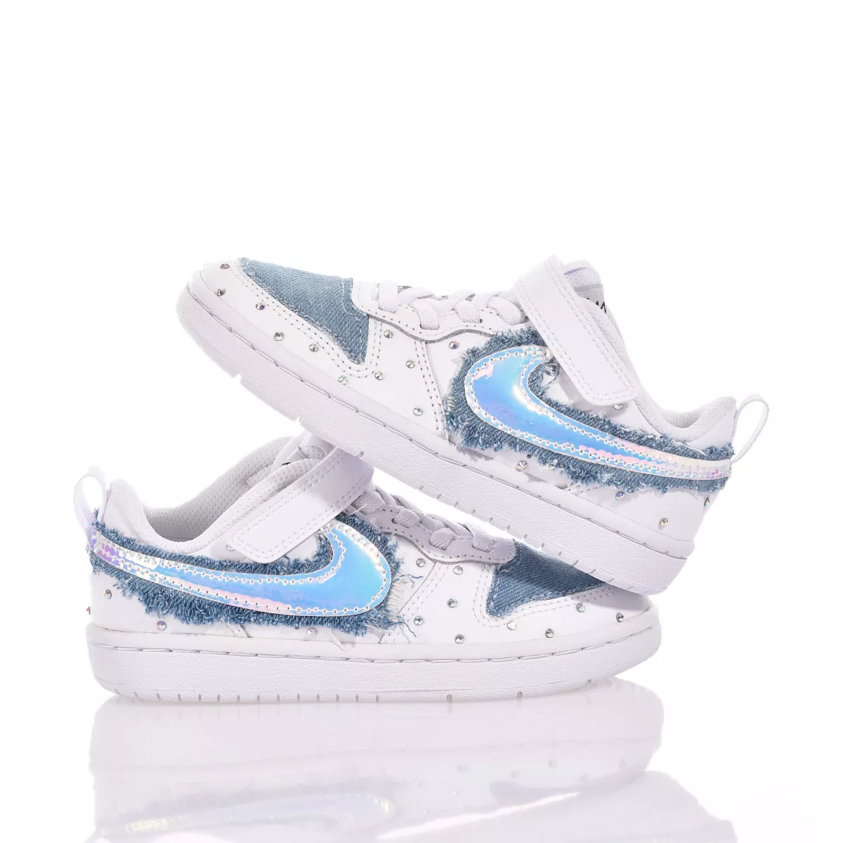 Nike Junior Denim Blue Rain Court Vision Special, Swarovski