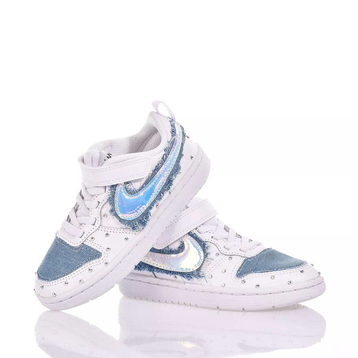 Nike Junior Denim Blue Rain Court Vision Special, Swarovski