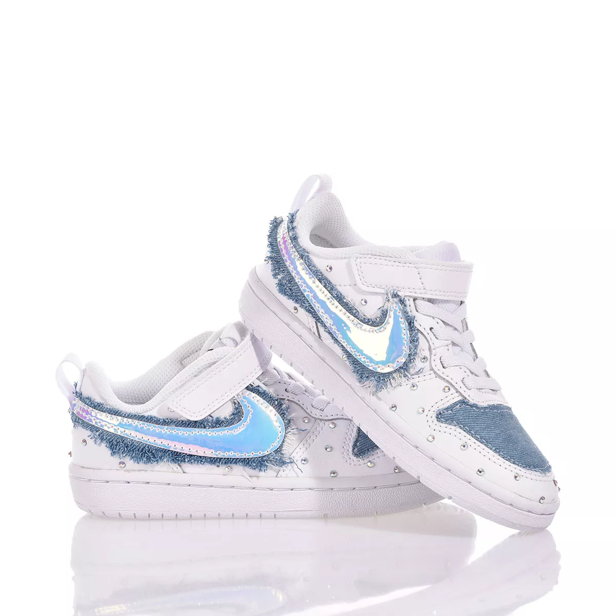 Nike Junior Denim Blue Rain Court Vision Special, Swarovski