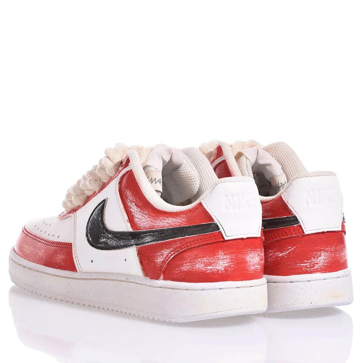 Nike Red Vintage Court Vision Painted