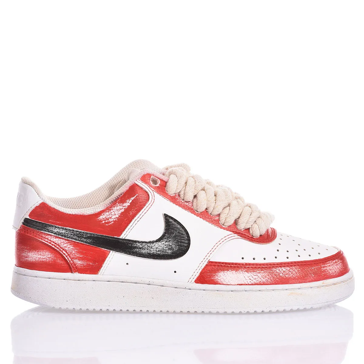 Nike Red Vintage Court Vision Painted