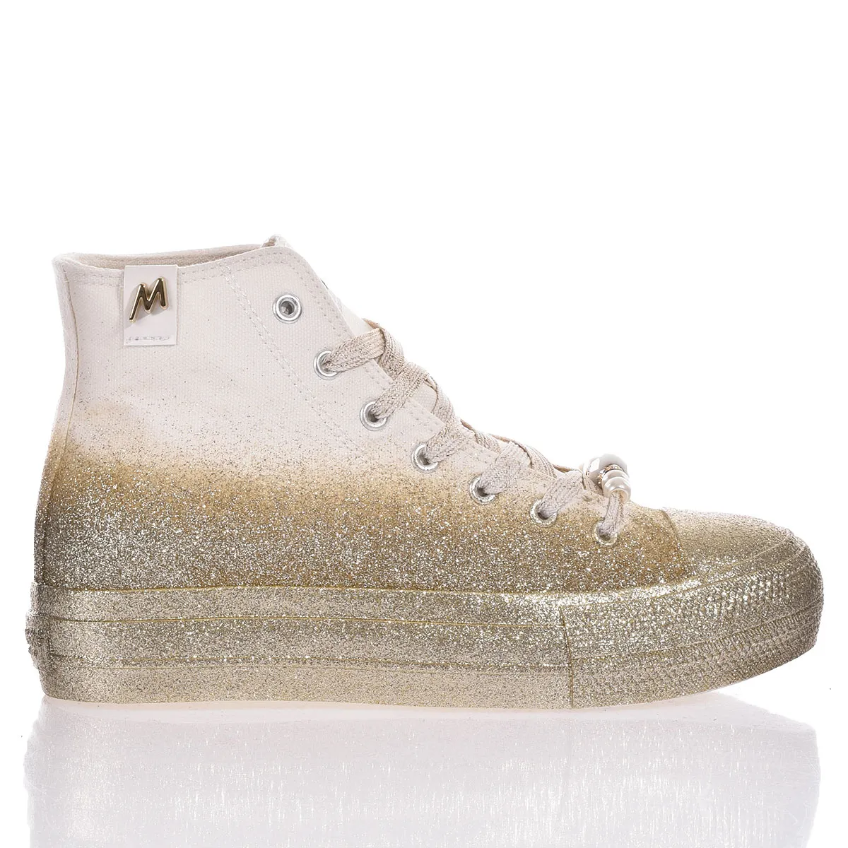 Mimanera Airlines Platform Gold Glittery Airlines Platform Glitter